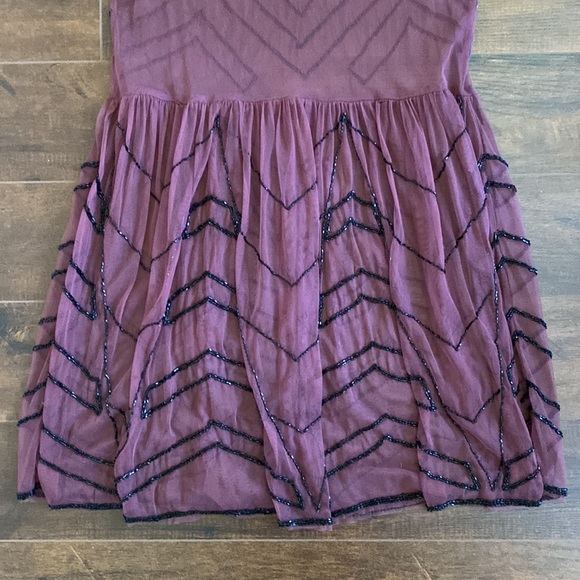 Free People - Beaded Slip Dress - Wine - M - Picture 6 of 14